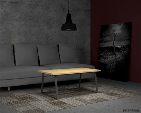 Stolik kawowy w kształcie hydrantu strażackiego z dębowym blatem