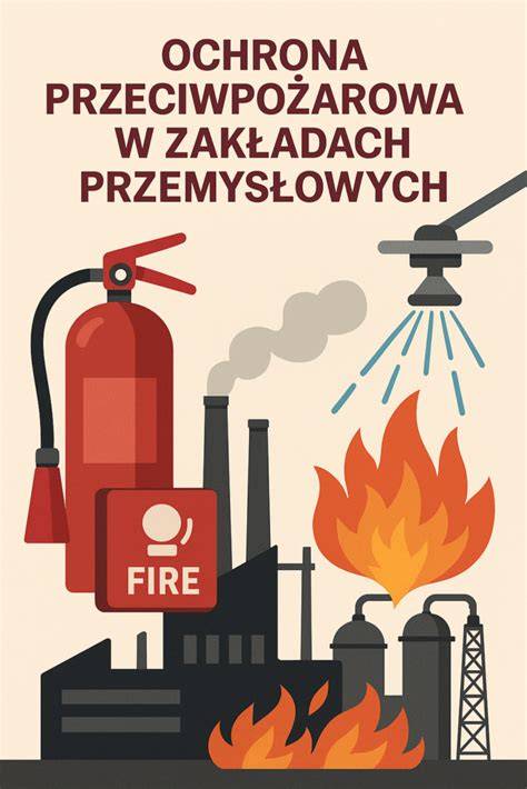 Infografika przedstawiająca systemy bezpieczeństwa w zakładach przemysłowych