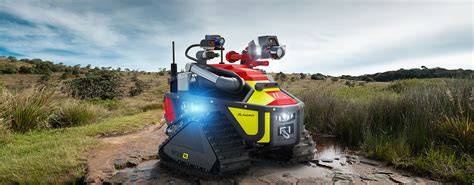 robot strażacki Magirus WOLF R1 w akcji