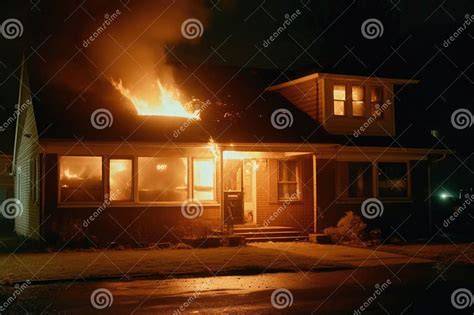 Thematic photo of a house fire at night