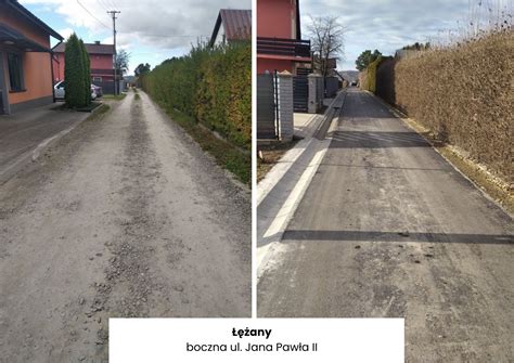 Zdjęcie przedstawiające świeżo wyremontowaną nawierzchnię drogi w Bzitem, gmina Krasnystaw, z widocznym oznakowaniem poziomym. Może to być ujęcie drogi powiatowej 3128L.