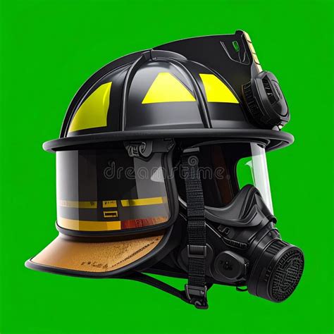 Thematic photo of a modern firefighter's helmet on a dark background