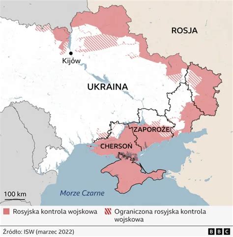 Mapa Ukrainy z zaznaczonymi rejonami wsparcia humanitarnego