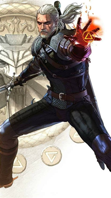 Geralt zapala pochodnię znakiem Igni w ciemnej jaskini
