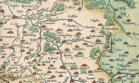 Stara mapa Górnego Śląska z zaznaczoną lokalizacją kopalni Fanny w Michałkowicach i okolicznymi złożami