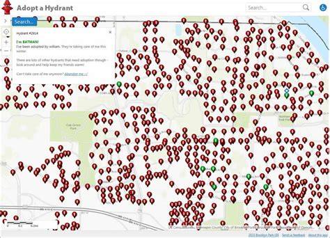 Screenshot or infographic of the e-hydranty.pl application interface showing a map with hydrant locations