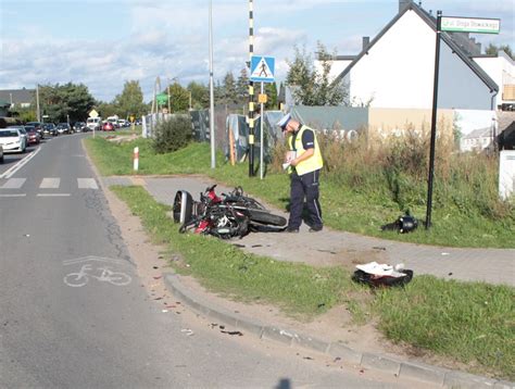 Schemat wypadku drogowego z udziałem motocyklisty