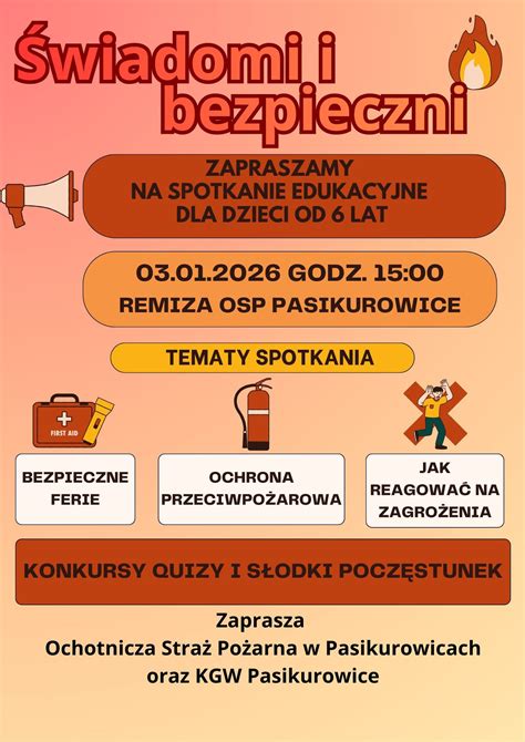 Infografika przedstawiająca działania prewencyjne OSP, np. edukacja przeciwpożarowa dla dzieci