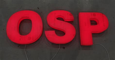 Wizualizacja podświetlanych liter 3D dla OSP