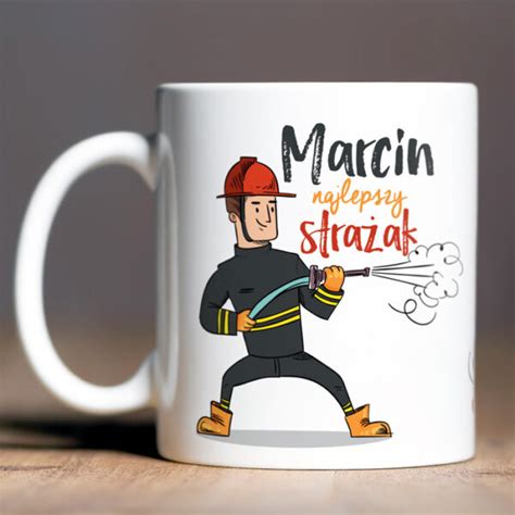 personalizowany kubek dla strażaka z dedykacją