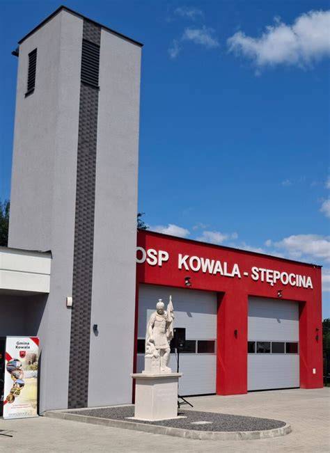 Mapa przedstawiająca lokalizację jednostek OSP w Gminie Kowala