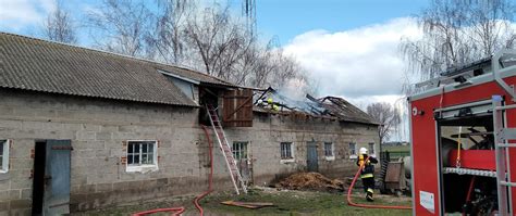Zdjęcie spalonego budynku gospodarczego w Krasnobrodzie