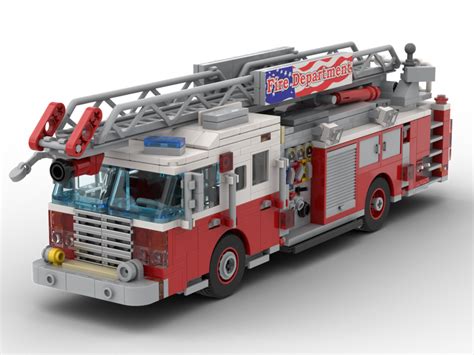 Custom-built LEGO fire truck replica (MOC)