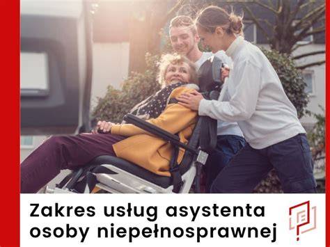 Zdjęcie przedstawiające asystenta pomagającego osobie niepełnosprawnej podczas ewakuacji