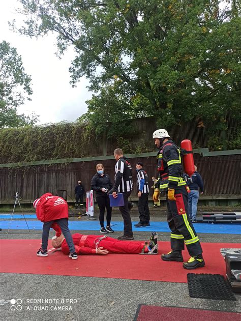 Zdjęcie strażaków OSP Zawada podczas zawodów Firefighter Combat Challenge
