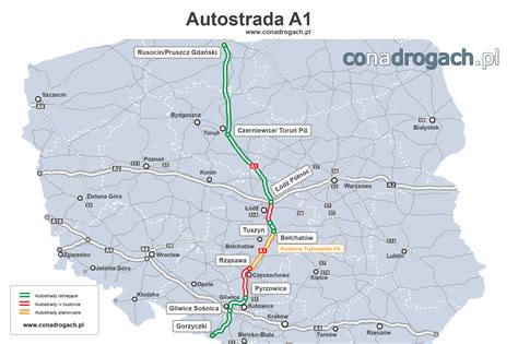 Mapa korków na autostradzie A1 w kierunku Ostrawy