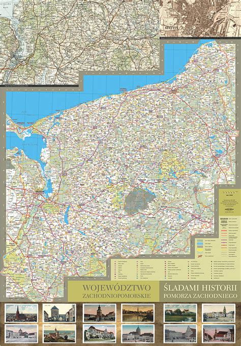 Mapa Pomorza Zachodniego z zaznaczonymi kluczowymi inwestycjami portowymi i infrastrukturalnymi