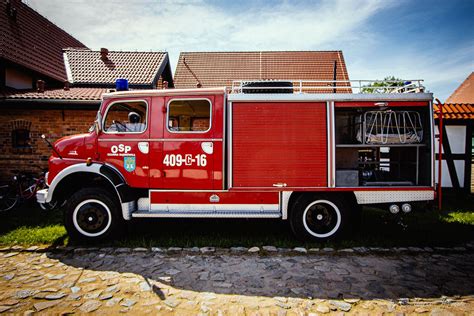 The Mercedes-Benz 322 fire truck from OSP Kalinowa, a vintage vehicle
