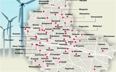 Mapa lokalizacji Elektrowni Wiatrowej Potęgowo z zaznaczeniem obszaru