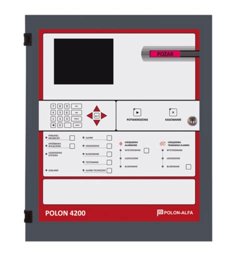 Schemat podłączenia centrali sygnalizacji pożarowej POLON 4100 do urządzeń liniowych