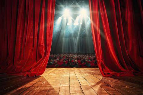 Scena teatralna z aktorami na próbie