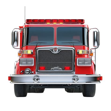 Infographic showing different components of a modern fire truck, highlighting the winch location.