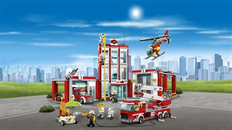 Diagram showing the modular sections of the LEGO Fire Station 60110