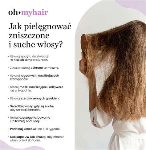 Infografika: Porównanie zdrowych włosów a włosów zniszczonych i rozdwojonych