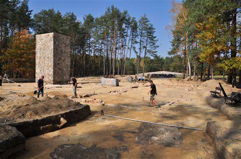 Spalony barak na terenie byłego obozu na Majdanku po pożarze w 2010 roku