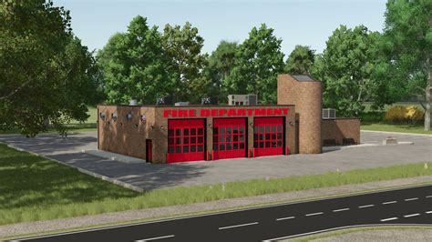 Thematic photo of an OSP fire station in a rural setting with a fire truck