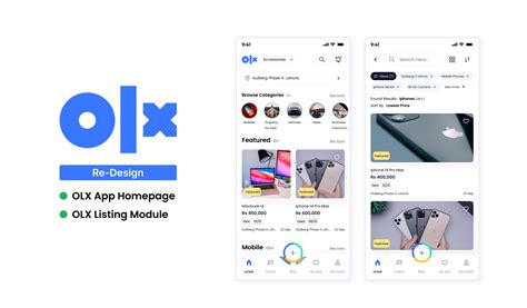 Infographic or screenshot showing the OLX interface with search filters for