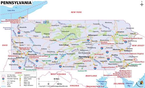 Mapa lokalizacji Centralii w Pensylwanii