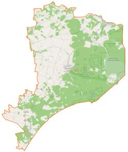 Mapa powiatu hajnowskiego z zaznaczoną miejscowością Nowoberezowo