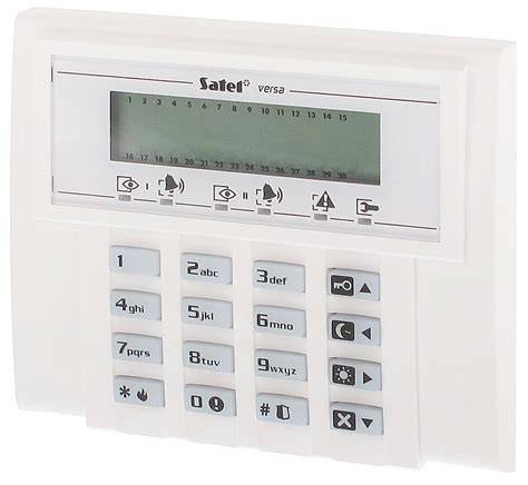 Panel kontrolny centrali alarmowej Satel z wyświetlaczem LCD