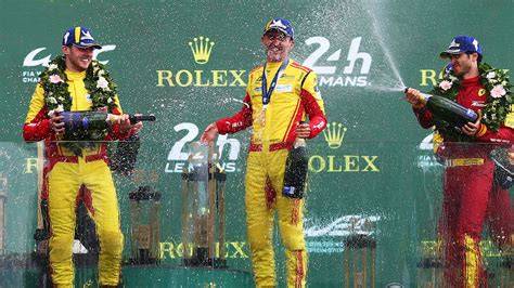 Robert Kubica na podium wyścigu długodystansowego Le Mans