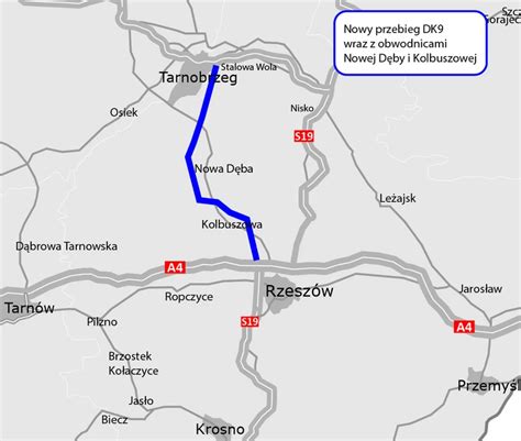 Mapa z zaznaczonym odcinkiem Drogi Krajowej nr 35 chronionym przez OSP Rogów Sobócki