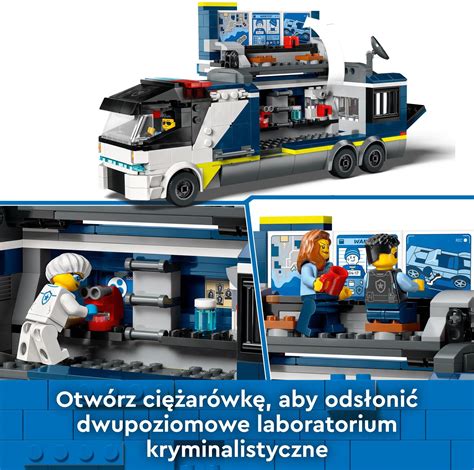 Policyjna ciężarówka mobilne centrum dowodzenia LEGO City w akcji