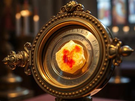 kryształowy relikwiarz z relikwiami Cudu Eucharystycznego z O Cebreiro