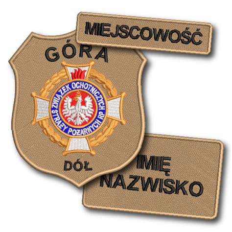 Przykłady naszywek specjalności OSP i MDP