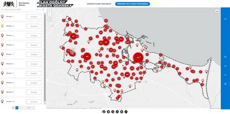 Mapa poglądowa z zaznaczonymi punktami rozmieszczenia hydrantów wzdłuż drogi pożarowej
