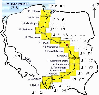 Mapa obszarów zagrożonych powodzią wzdłuż biegu Wisły w województwie lubelskim