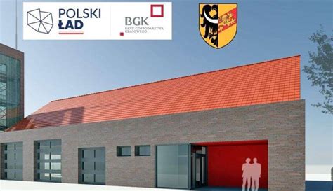 Wizualizacja architektoniczna fasady nowoczesnej remizy strażackiej