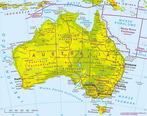 Mapa Australii z zaznaczonymi obszarami pożarów