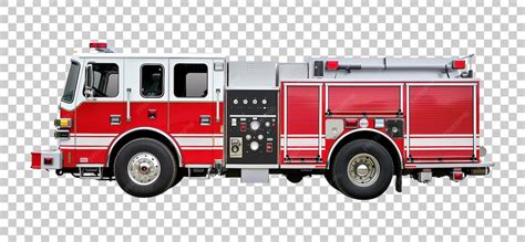 Detailed view of a fire truck bodywork with open roller blinds and internal organization