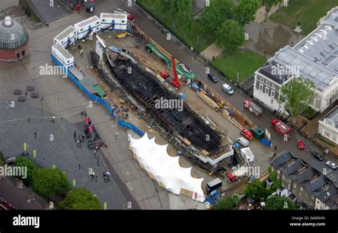 Photographic documentation of the Cutty Sark fire in Greenwich