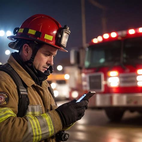 Thematic photo of an OSP firefighter using a smartphone