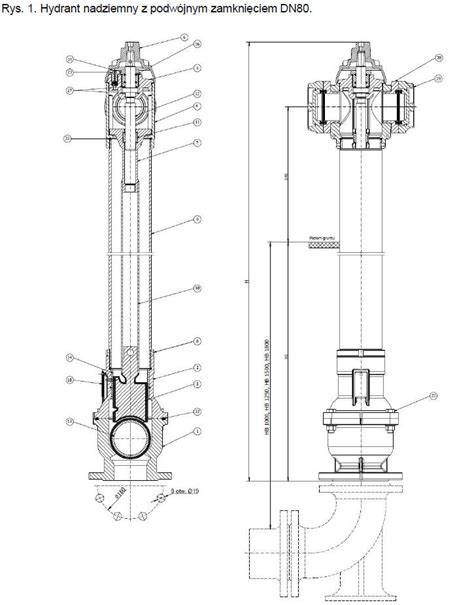 Schemat budowy hydrantu wewnętrznego