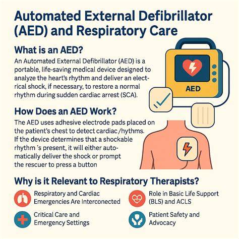 Infographic showing the structure of an AED and how it works