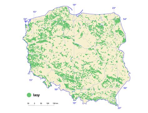Mapa Polski z oznaczonymi miejscami pożarów lasów