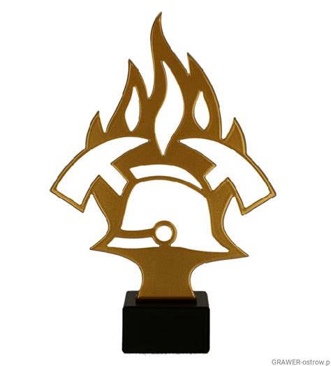 Mosiężna statuetka strażacka z tabliczką do personalizacji